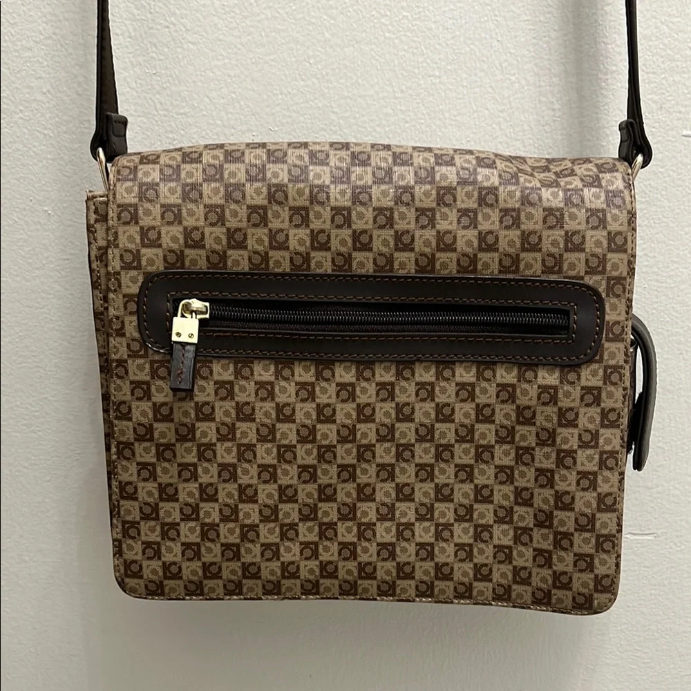 Liz Claiborne Brown Patterned Messenger’s or crossbody Bag
